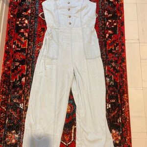 Old Navy Sky Blue Smocked Jumpsuit